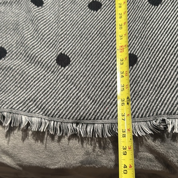 Gap black and white polka dots and stripes shawl size scarf 76 inches long - Picture 3 of 6